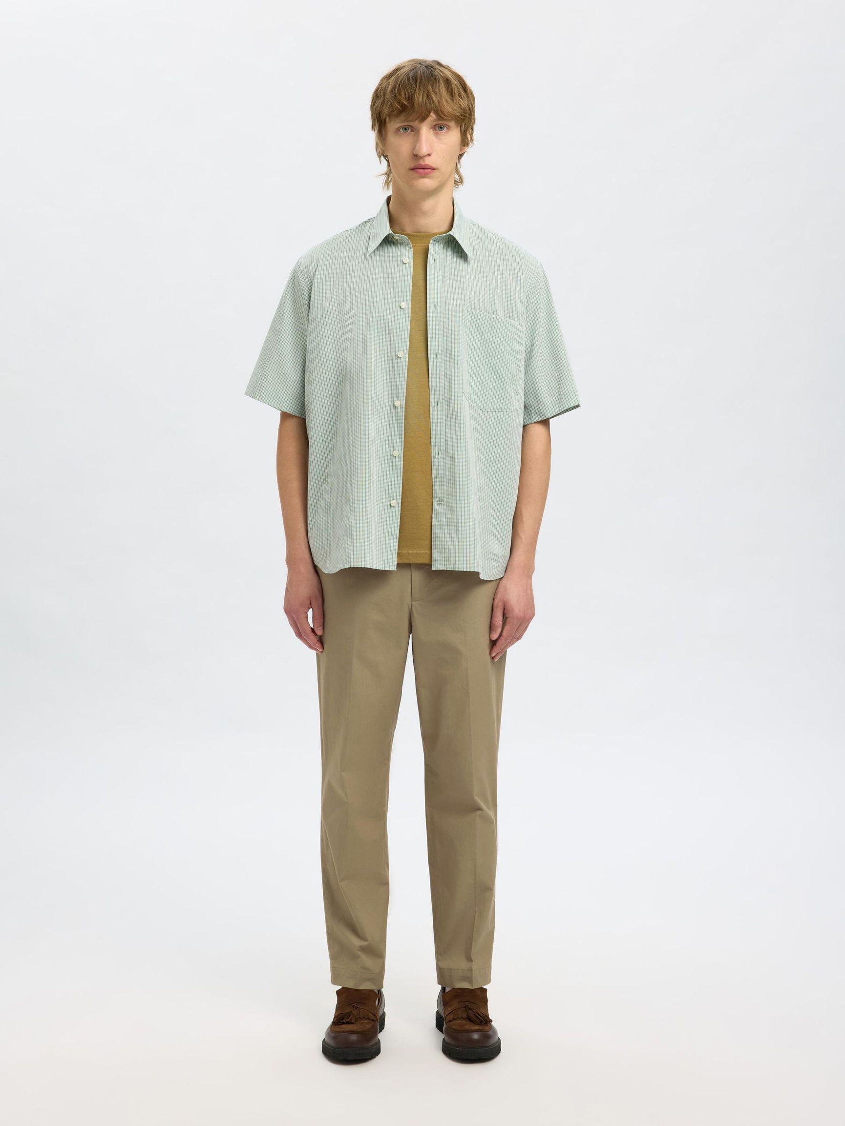 100 % COTON PANTALON DE COSTUME, Kelp, highres
