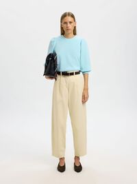 PUFF SLEEVE SWEATSHIRT, Blue Glow, highres