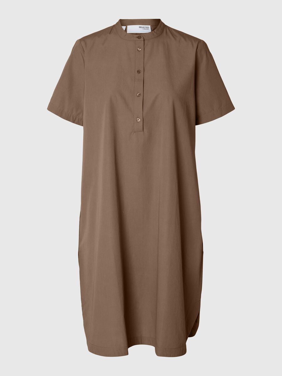 Selected COTTON MINI DRESS, Coca Mocha, highres - 16097963_CocaMocha_001.jpg