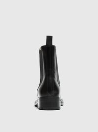 LEATHER CHELSEA BOOTS, Black, highres