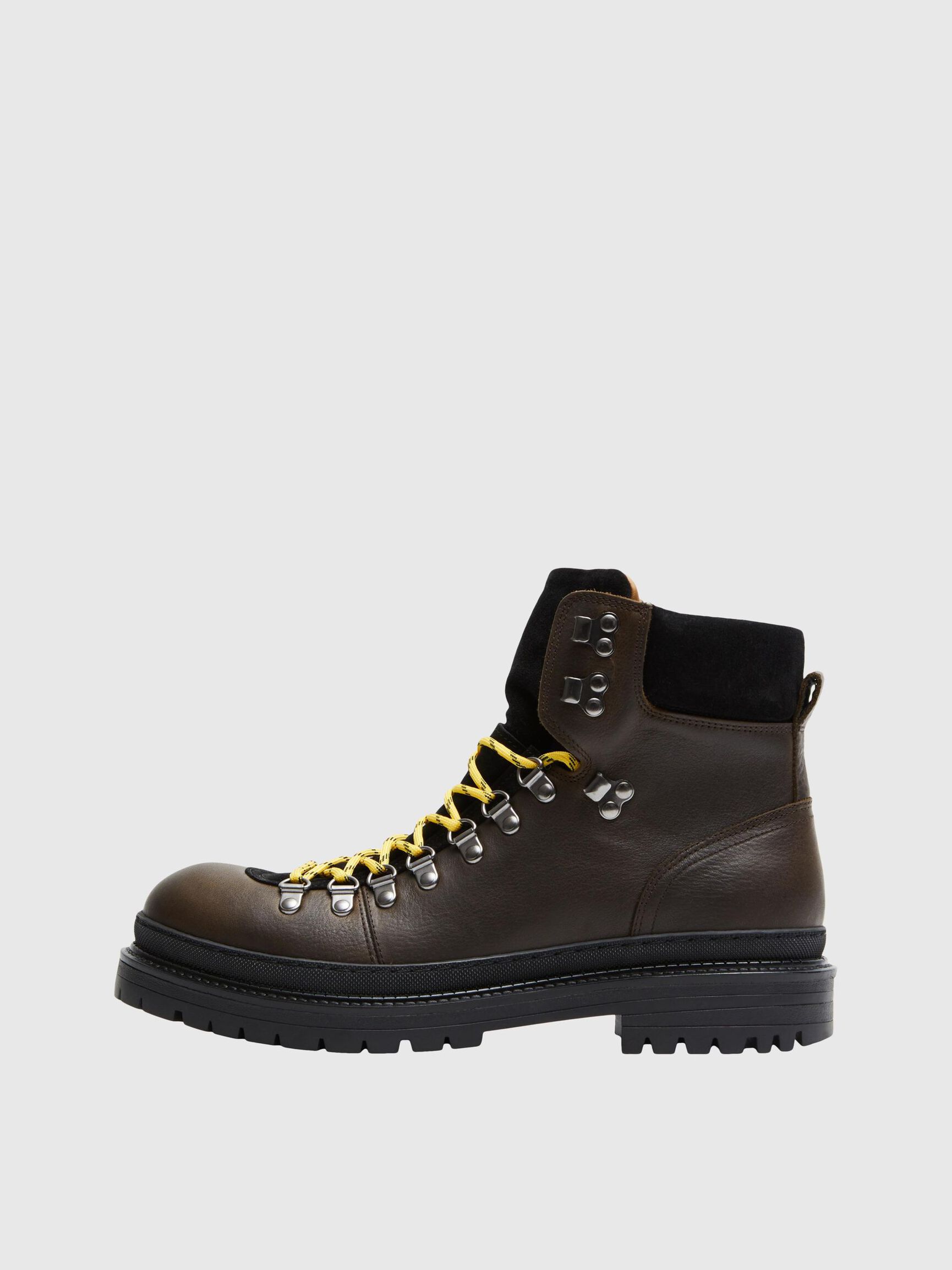 LEATHER HIKING BOOTS, Demitasse, highres
