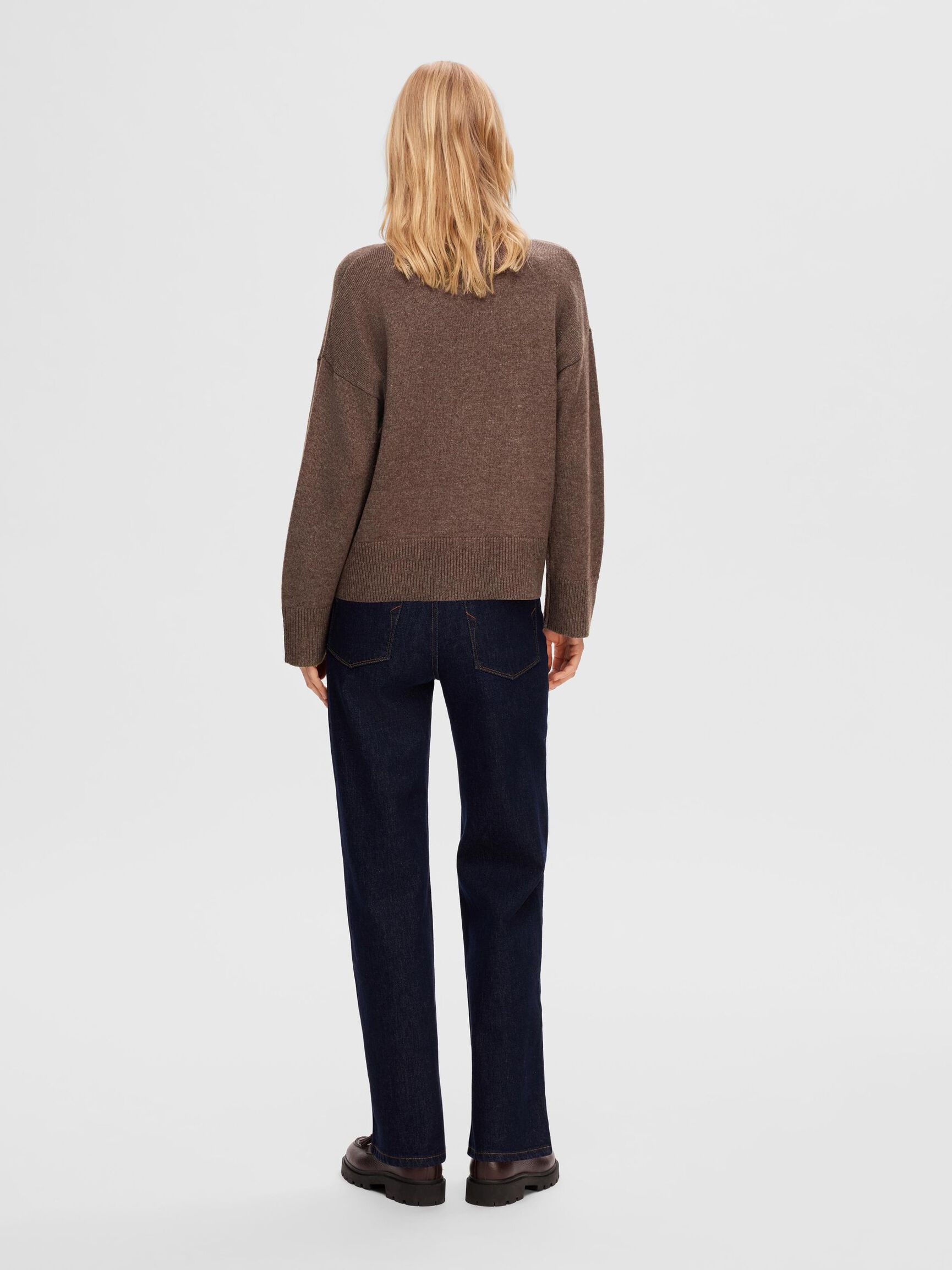 WOLLGEMISCH ROLLKRAGEN PULLOVER, Morel, highres