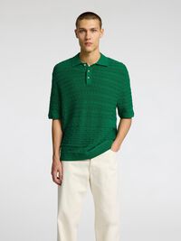 KURZÄRMELIGES POLOHEMD AUS STRICK, Verdant Green, highres