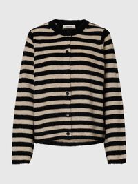 ULDBLANDING STRIKKET CARDIGAN, Black, highres