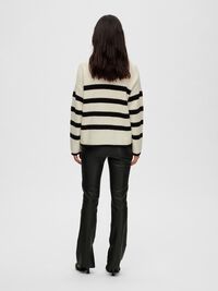 STRIPED KNITTED JUMPER, Snow White, highres