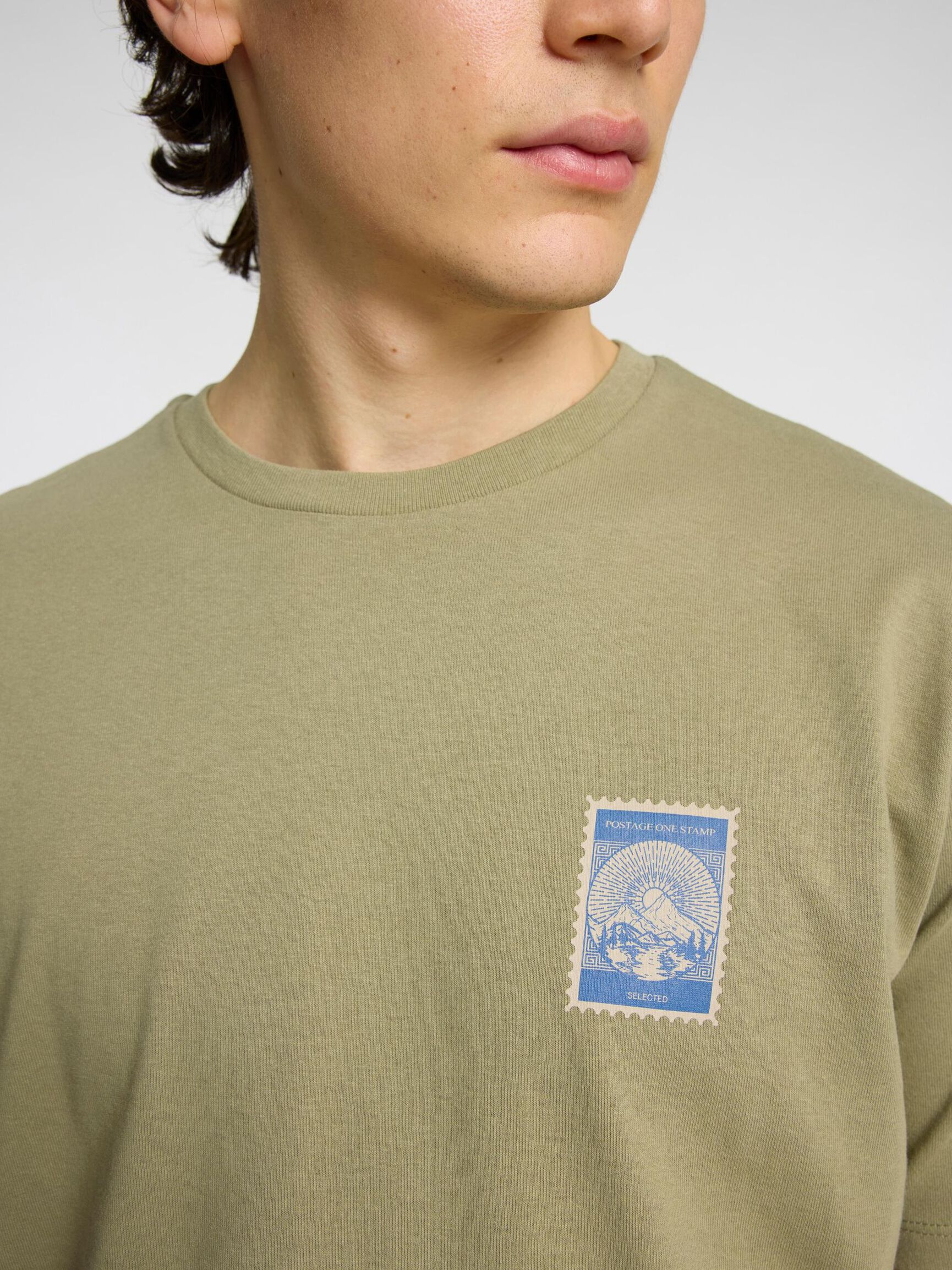 REGULAR FIT PRINTED T-SHIRT, Vetiver, highres