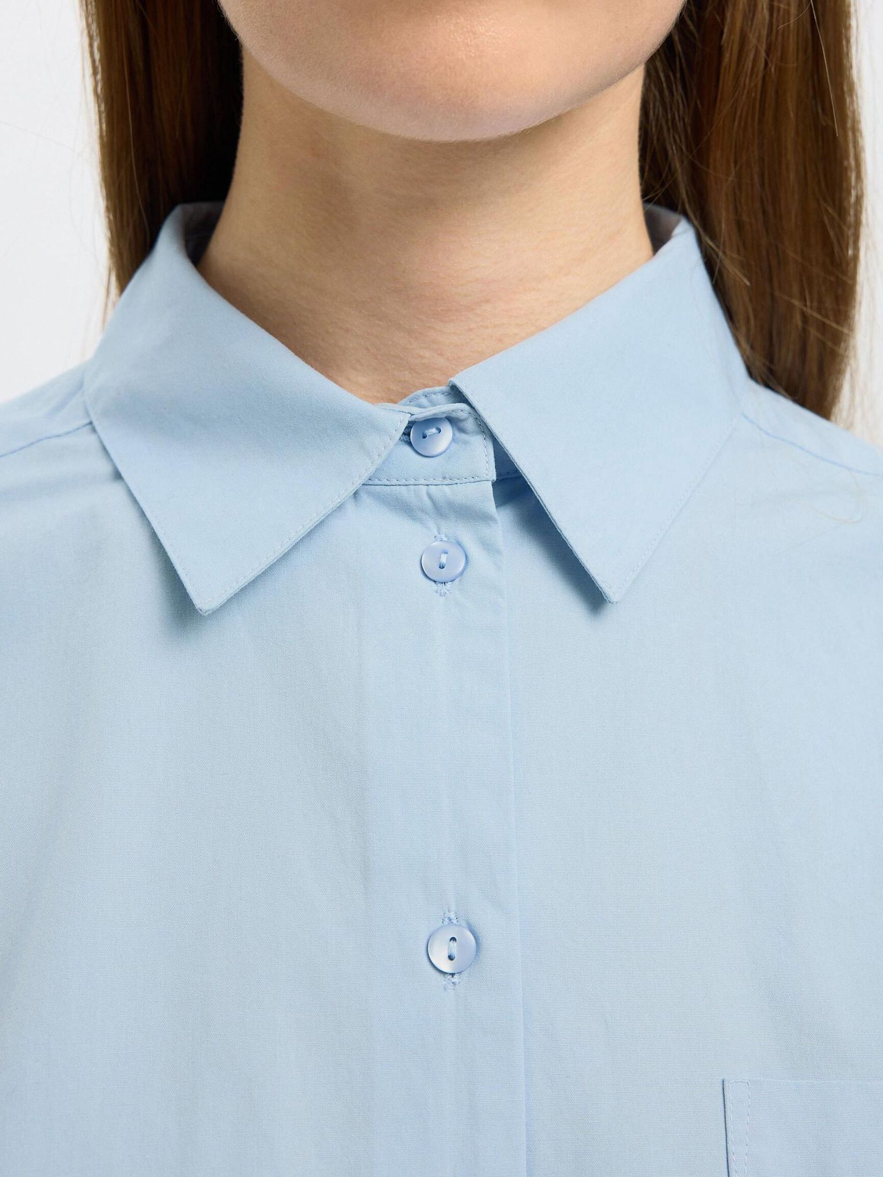 COUPE CARRÉE CHEMISE COURTE, Cashmere Blue, highres