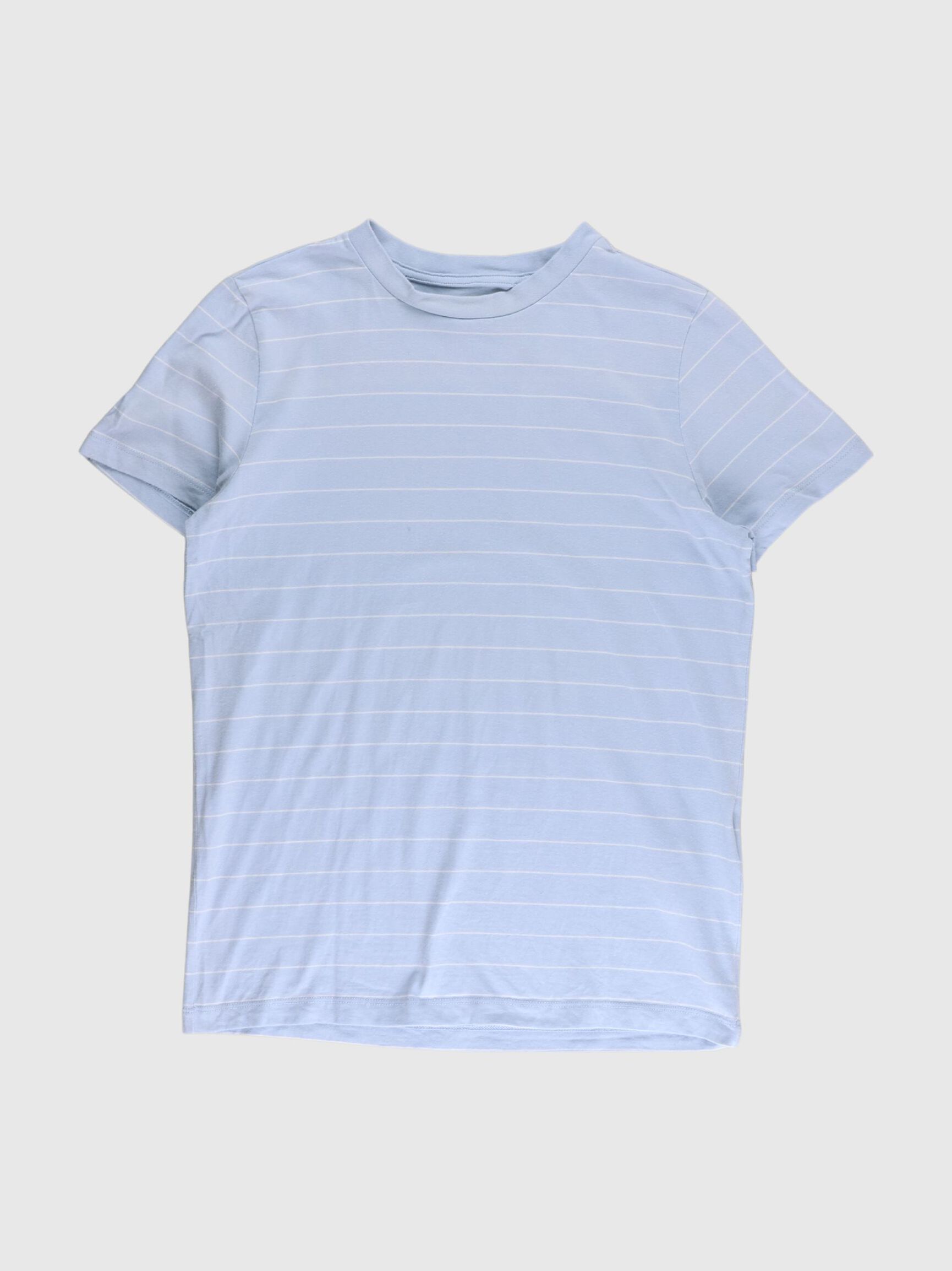 STRIPED COTTON T-SHIRT, Cashmere Blue, highres