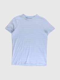 STRIPED COTTON T-SHIRT, Cashmere Blue, highres