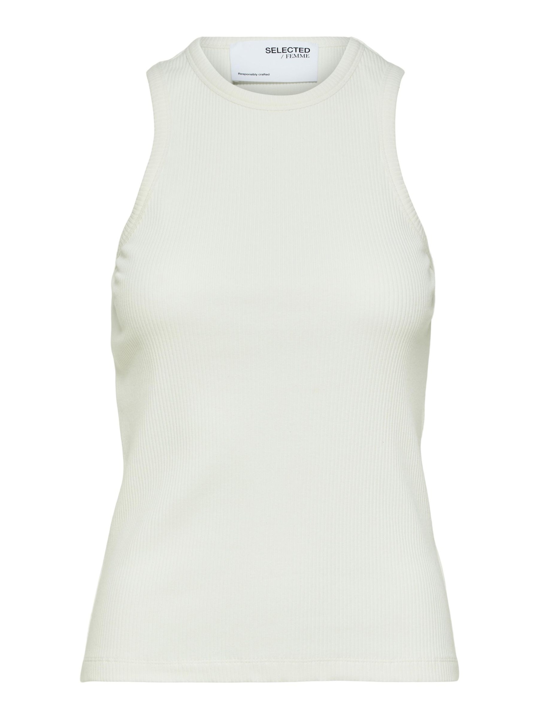 RIBBED TANK TOP, Snow White, highres
