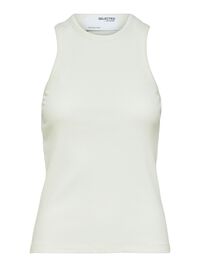 RIBBED TANK TOP, Snow White, highres