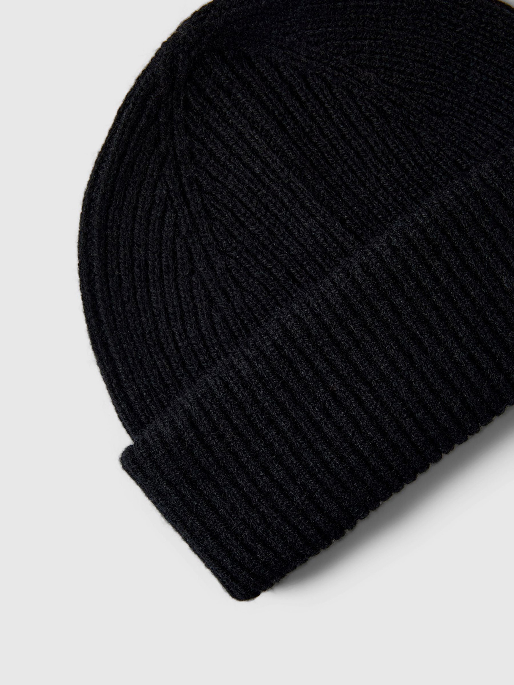100% MERINO WOOL BEANIE, Black, highres