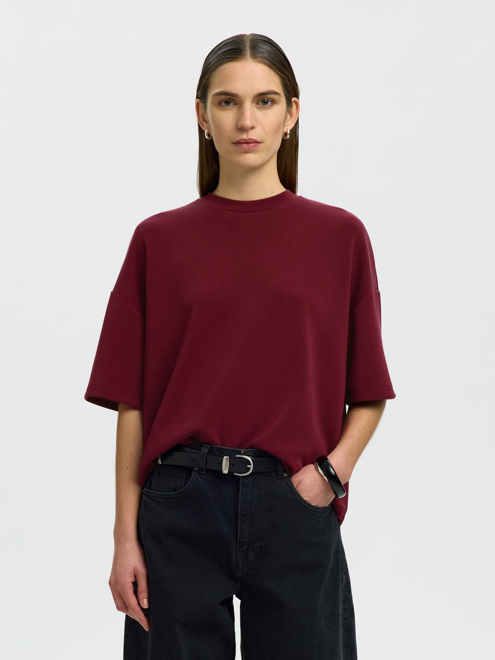 OVERSIZED T-SHIRT, Tawny Port, highres