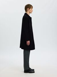 WOOL BLEND COAT, Black, highres