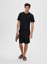 RIBBED SHORTS, Black, highres