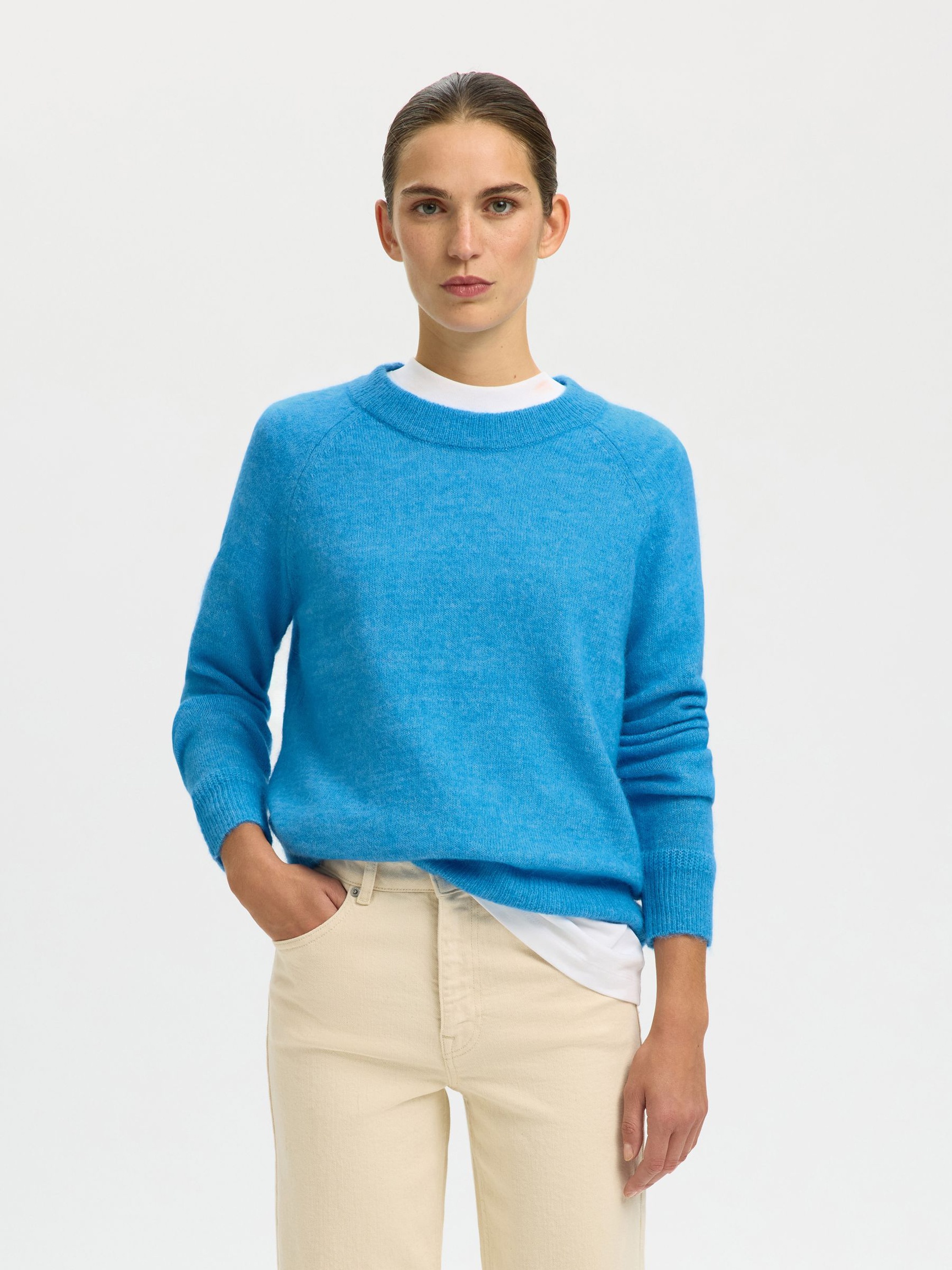 WOOL BLEND JUMPER, Malibu Blue, highres