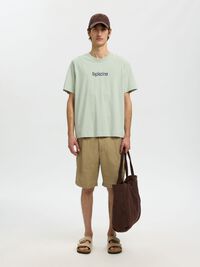 TRYCKT BOMULLS T-SHIRT, Aqua Gray, highres