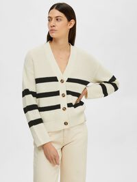 STRIPED CARDIGAN, Snow White, highres