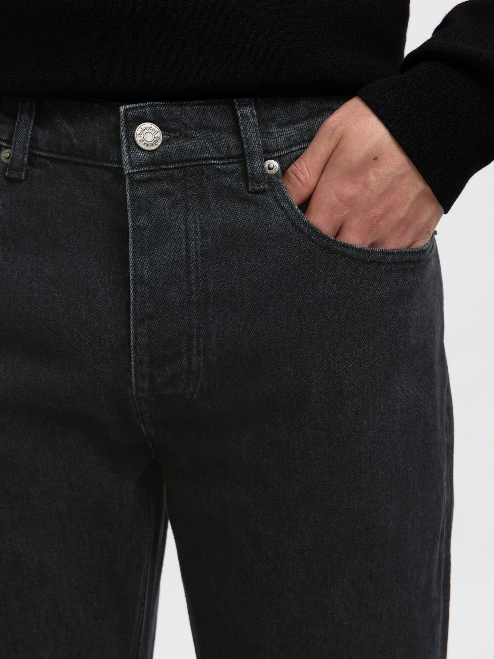 220 LOOSE FIT JEANS, Black Denim, highres