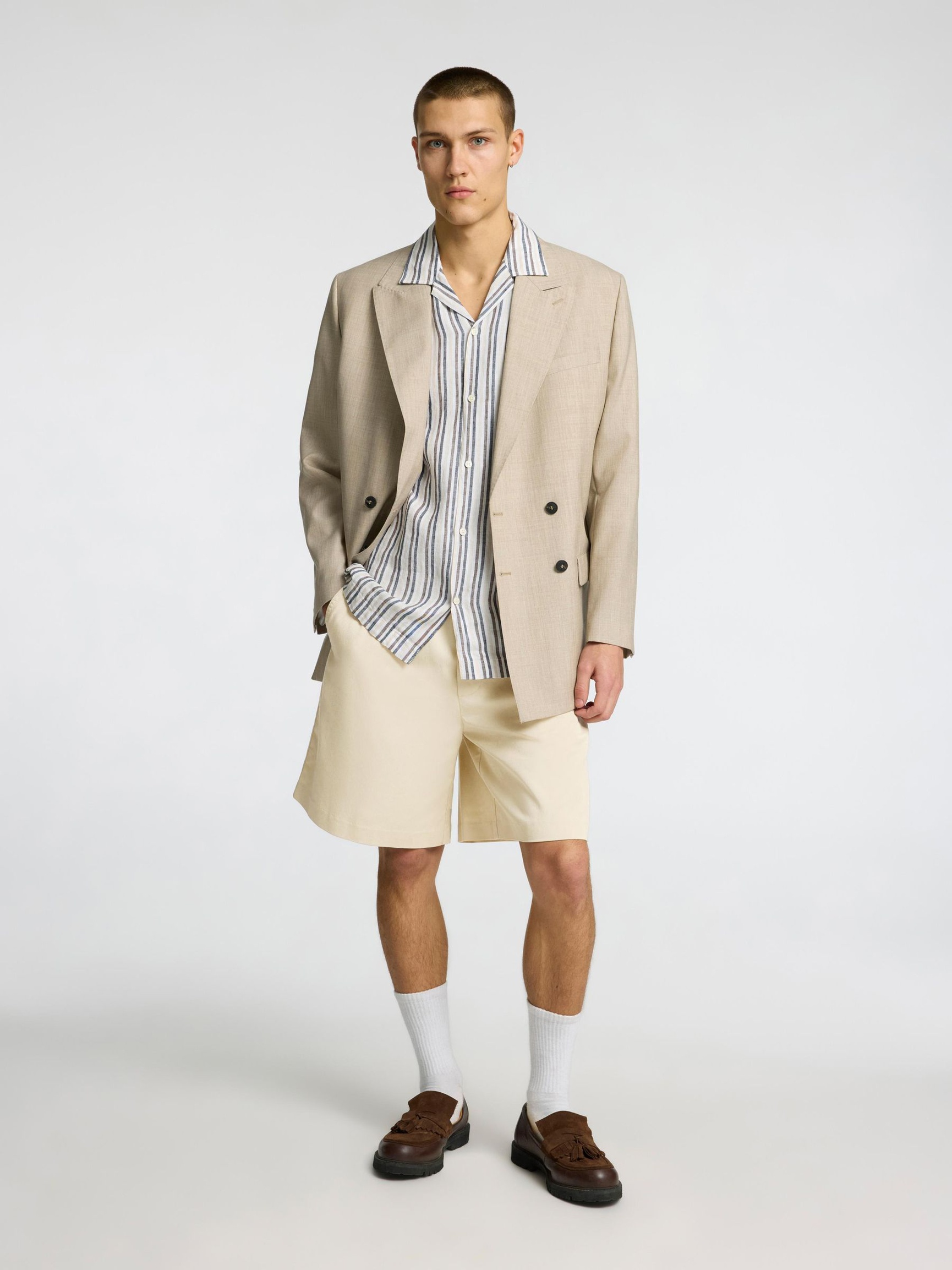 LOOSE FIT SHORTS, Oatmeal, highres