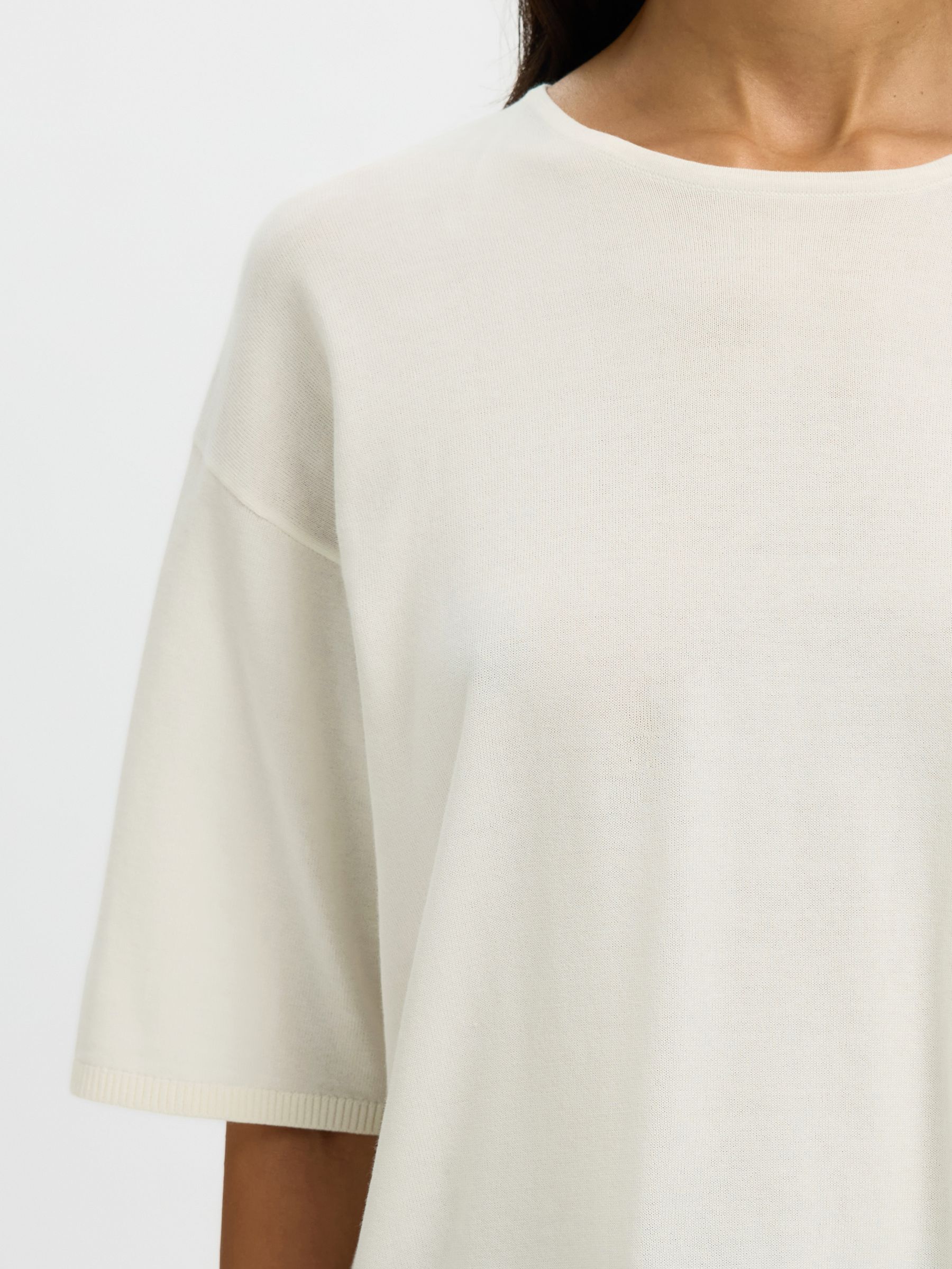 COTTON 2/4 SLEEVED BLOUSE, Snow White, highres