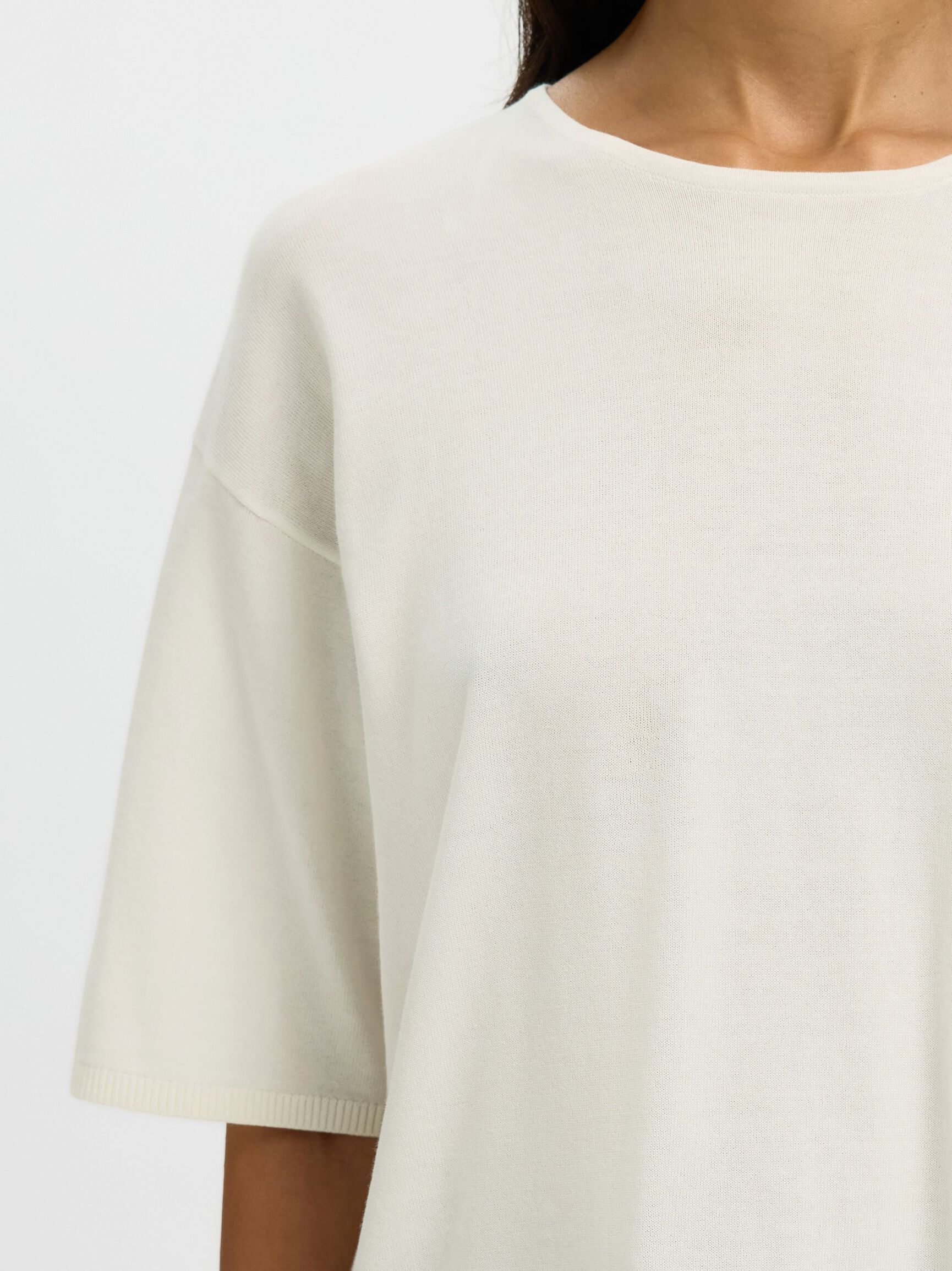 COTTON 2/4 SLEEVED BLOUSE, Snow White, highres