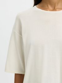 COTTON 2/4 SLEEVED BLOUSE, Snow White, highres