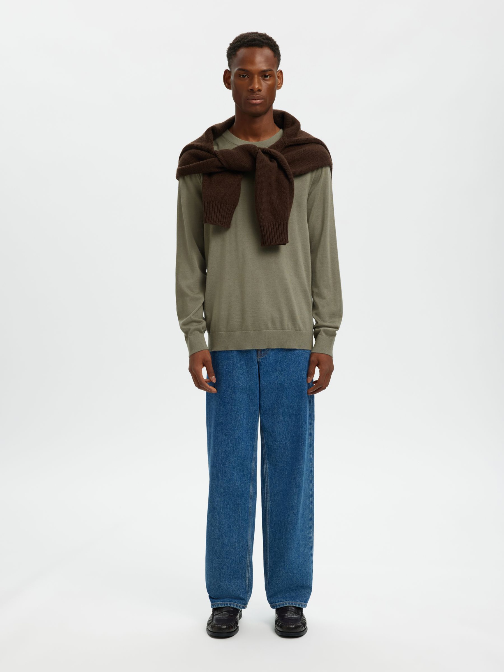 100 % LAINE MÉRINOS PULLOVER, Vetiver, highres