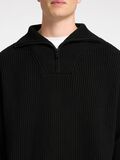 Selected 100% BAUMWOLL HALF-ZIP PULLOVER, Black, highres - 16094566_Black_006.jpg