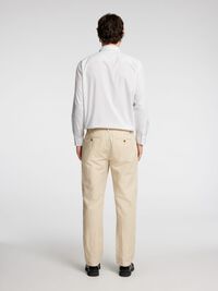 196 STRAIGHT FIT LINEN BLEND TROUSERS, Oatmeal, highres
