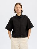 Selected CROPPED OVERHEMD MET KORTE MOUWEN, Black, highres - 16096998_Black_003.jpg