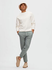 SLIM TAPERED LINEN BLEND TROUSERS, Sky Captain, highres