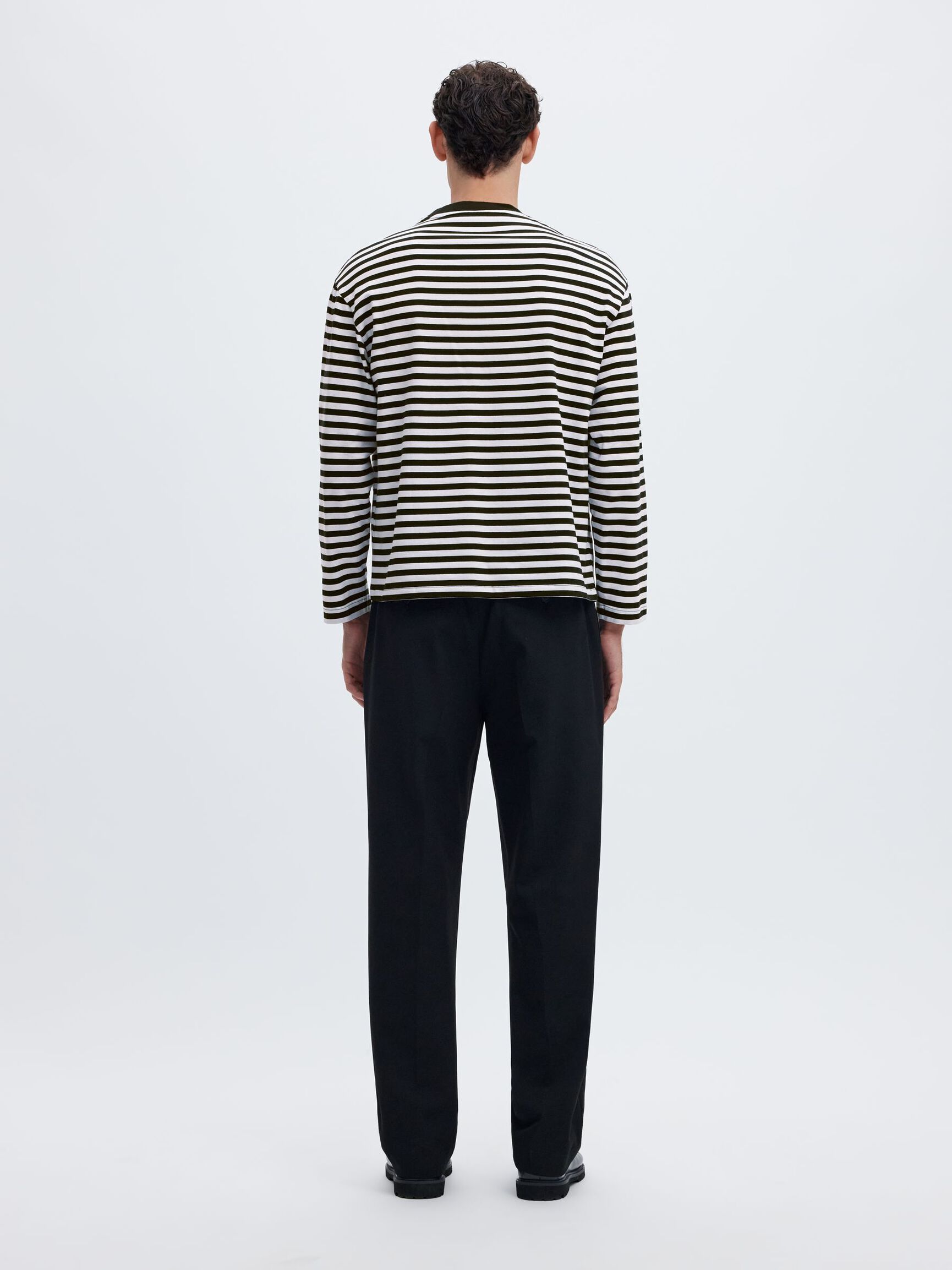 RELAXED FIT LONG-SLEEVED T-SHIRT, Black, highres