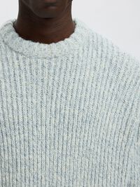 WOLLMIX PULLOVER MIT RUNDHALSAUSSCHNITT, Cashmere Blue, highres