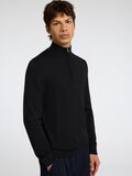 Selected 100% MERINO WOOL HALF-ZIP JUMPER, Black, highres - 16094655_Black_008.jpg