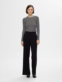 RANDIG LÅNGÄRMAD TOPP, Black, highres
