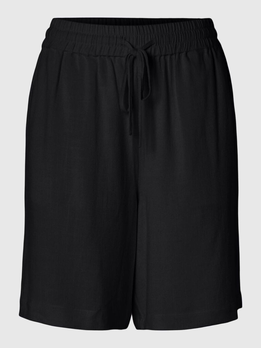 Selected VISCOSE BLEND SHORTS, Black, highres - 16093932_Black_001.jpg