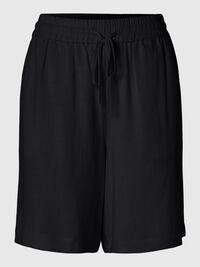 VISCOSE BLEND SHORTS, Black, highres