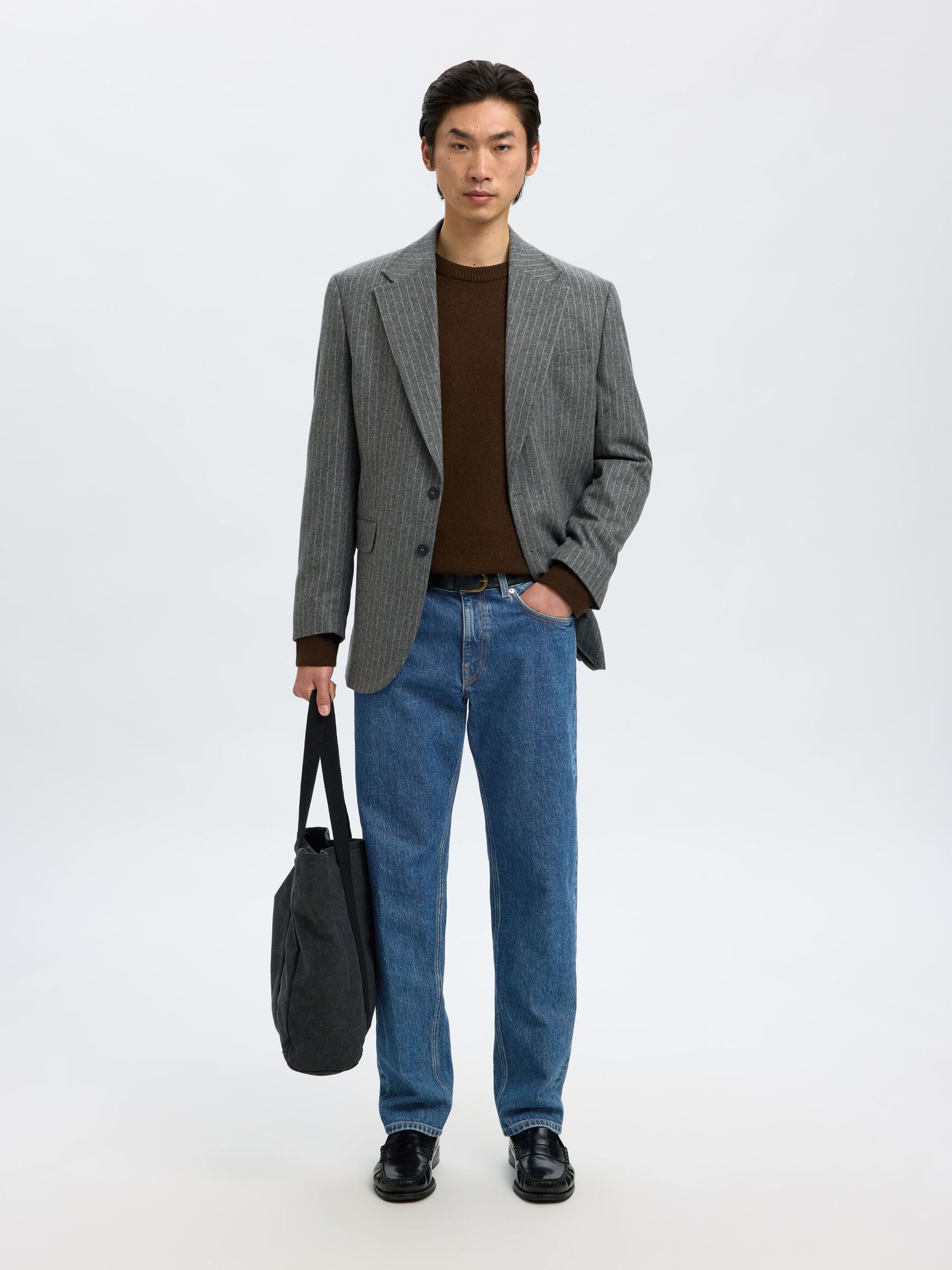 196 STRAIGHT FIT JEANS, Medium Blue Denim, highres