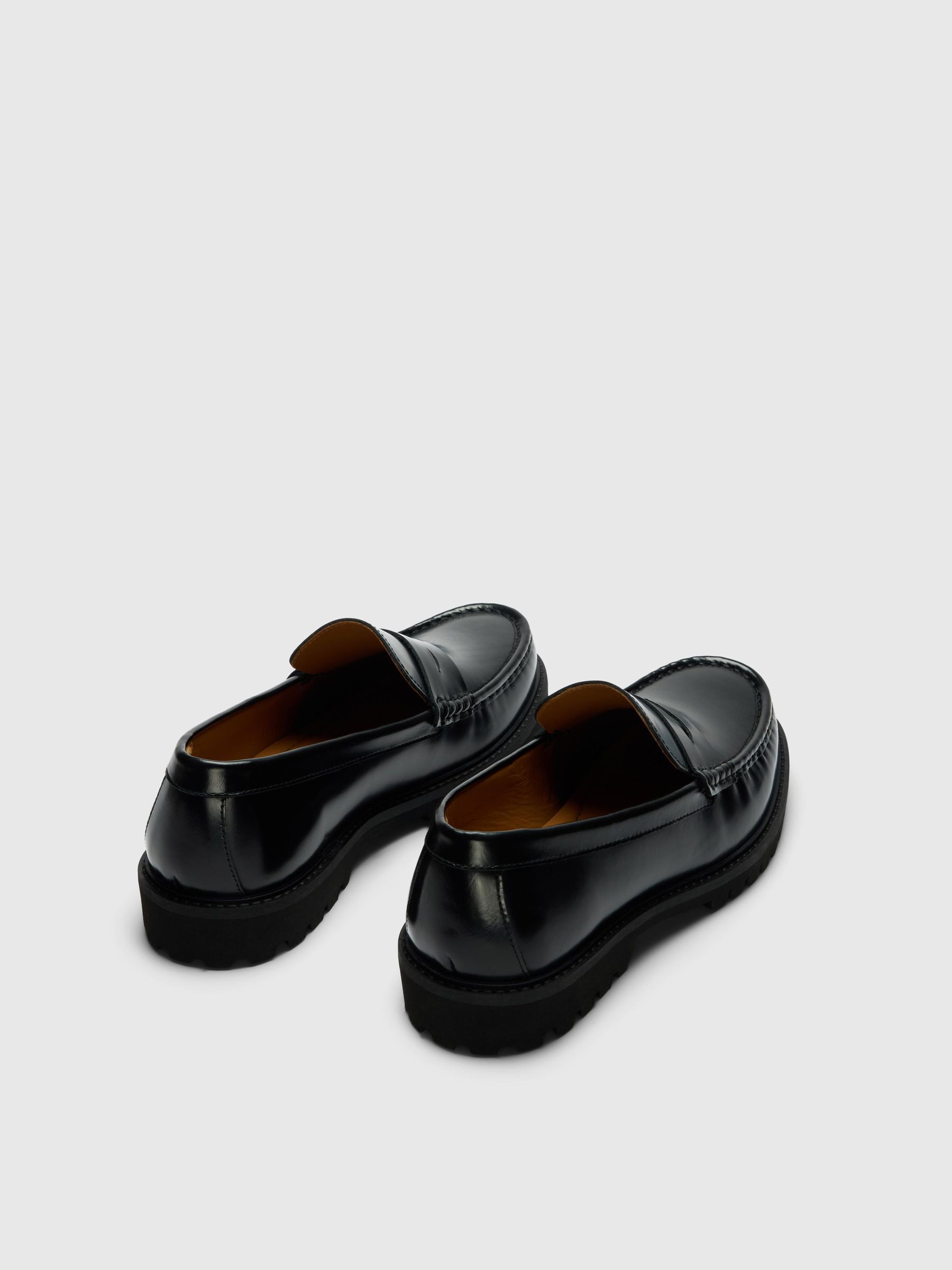 LEDER PENNY LOAFER, Black, highres