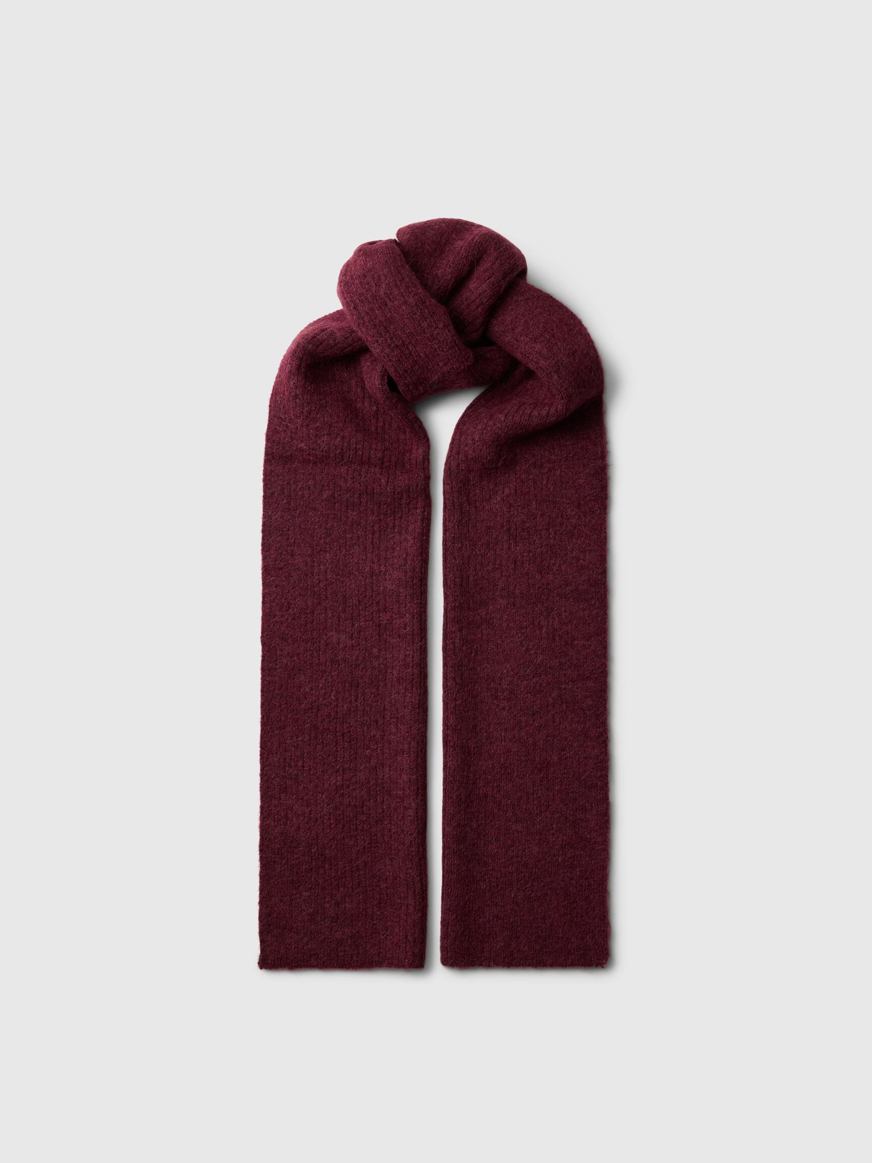 WOOL BLEND SCARF, Tawny Port, highres
