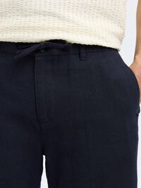REGULAR FIT LINEN-BLEND SHORTS, Sky Captain, highres