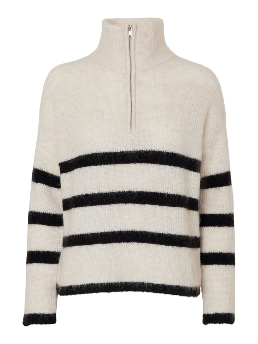 Selected WOLLGEMISCH HALF-ZIP PULLOVER, Birch, highres - 16090274_Birch_1042143_001.jpg