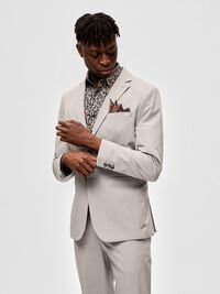 COUPE SLIM EN VISCOSE MÉLANGÉE BLAZER, Plaza Taupe, highres