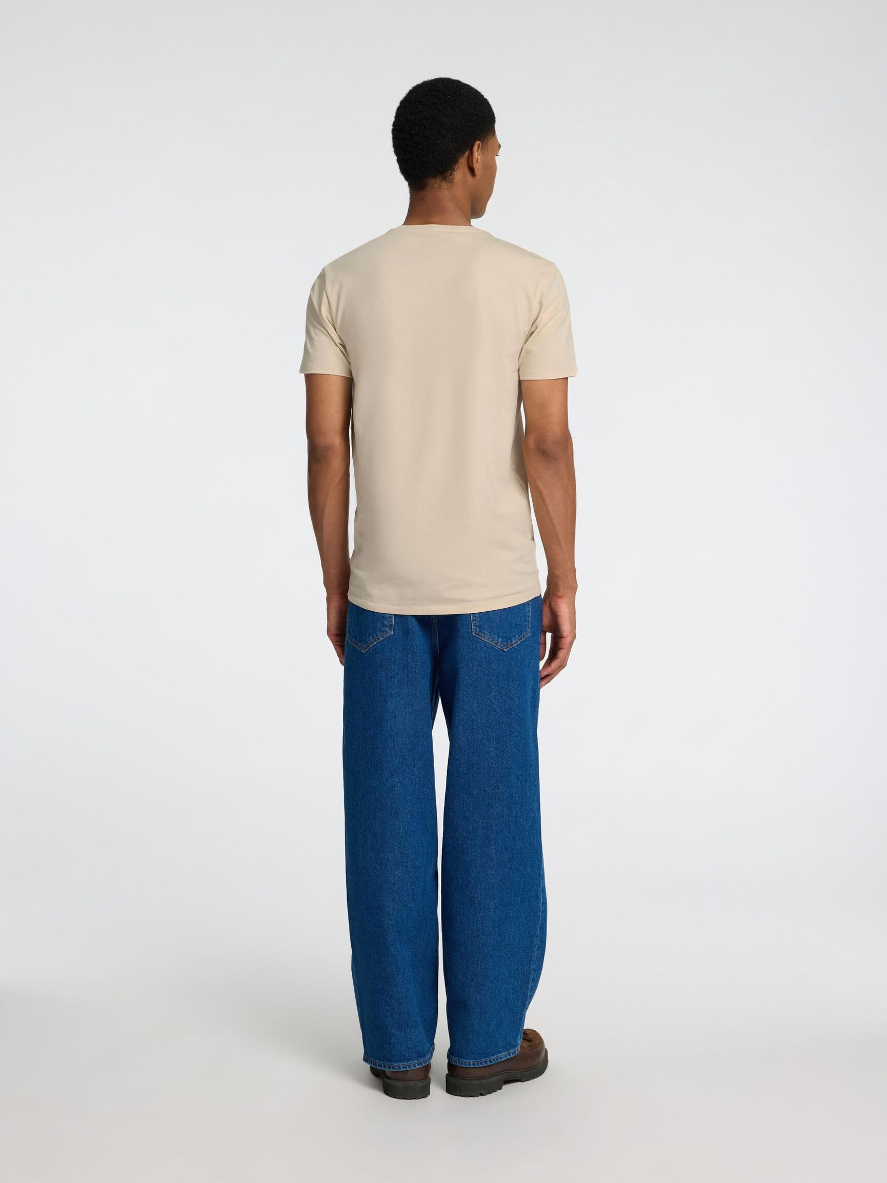 3-PACK COTTON T-SHIRT, Oatmeal, highres