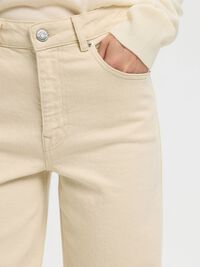 HIGH WAIST WIDE LEG JEANS, Ecru, highres