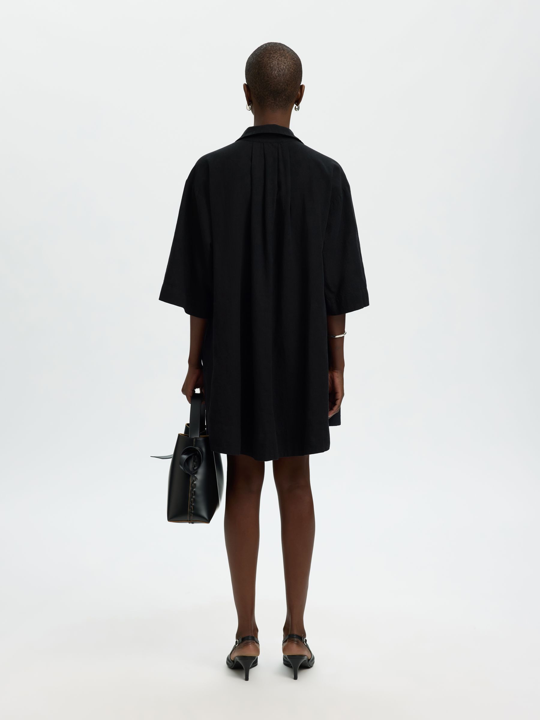 LINNEBLANDNING MIDIKLÄNNING, Black, highres