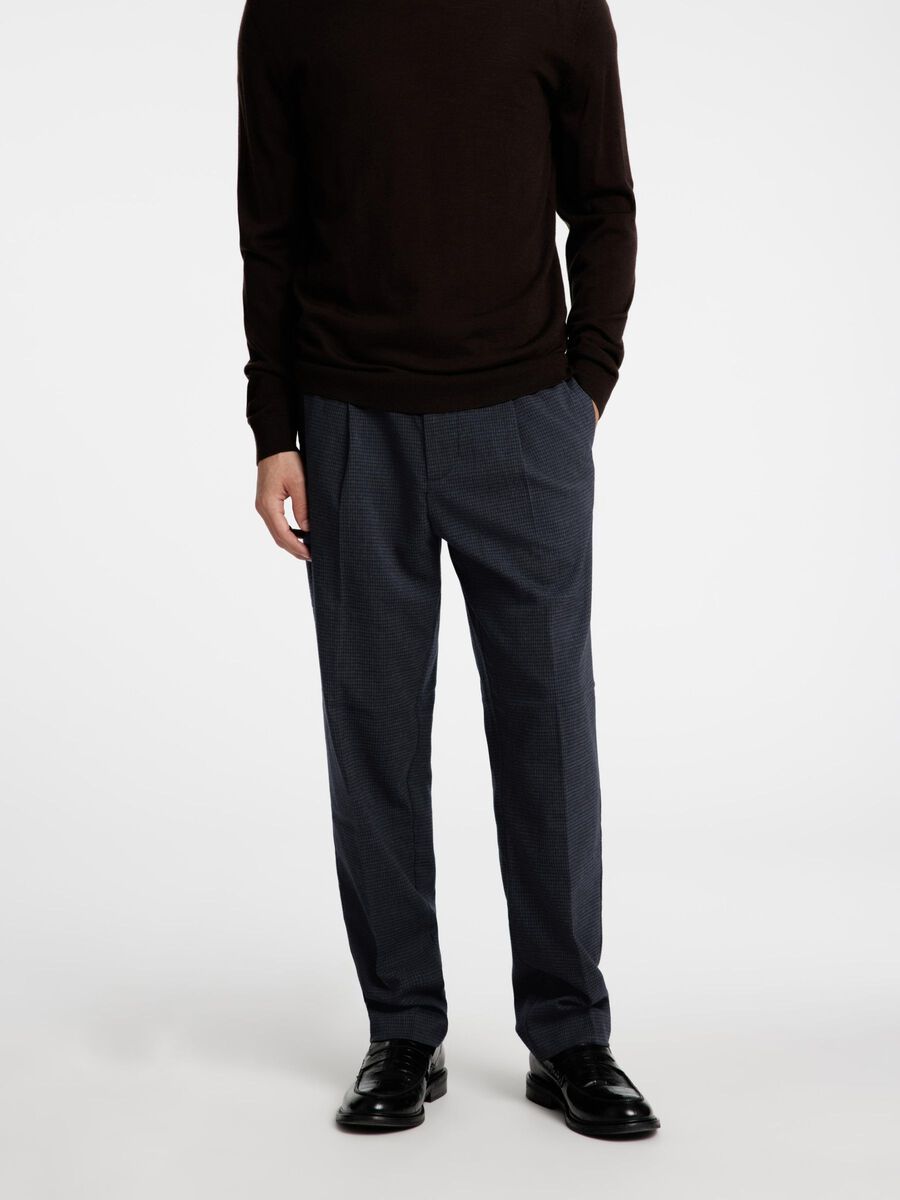 Selected VISKOSEBLANDING PLISSERT BUKSER, Dark Navy, highres - 16094358_DarkNavy_1121269_003.jpg