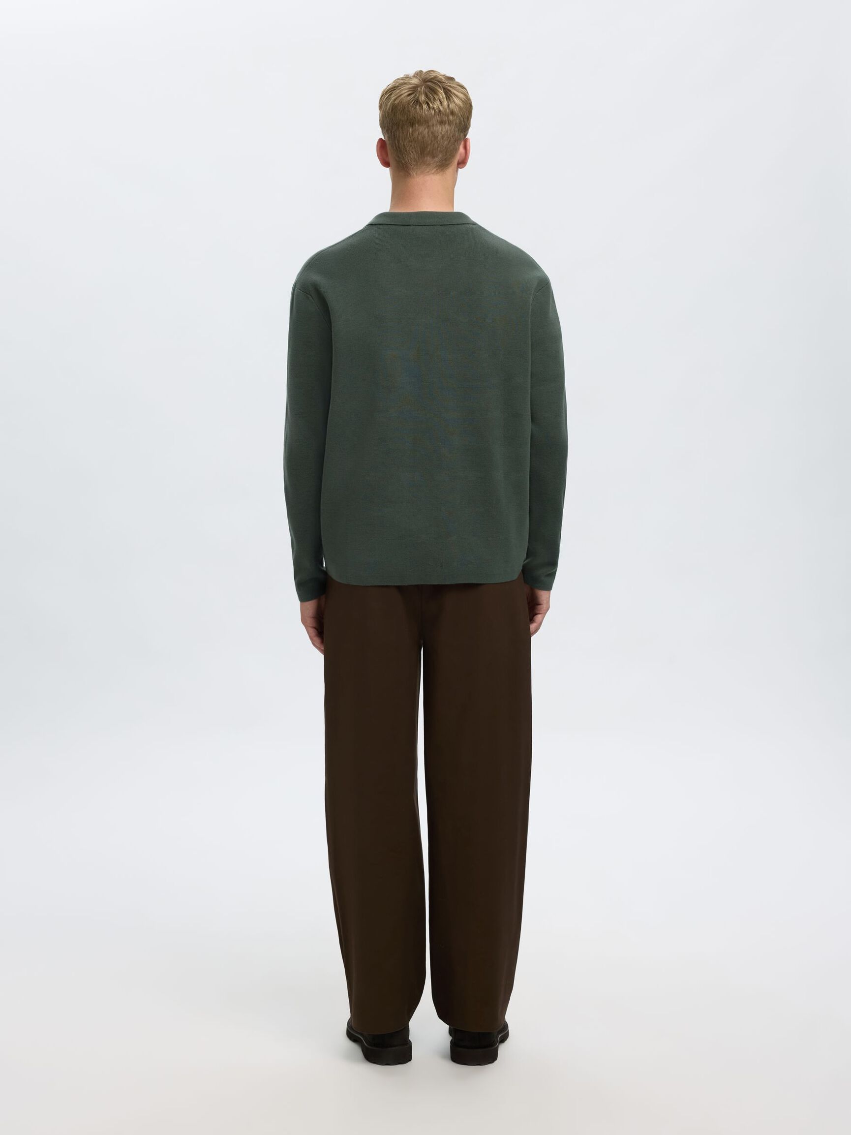 RELAXED FIT KNITTED CARDIGAN, Deep Forest, highres