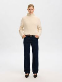 WOLLMIX PULLOVER MIT HOHEM KRAGEN, Birch, highres